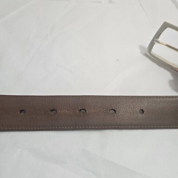 Allen Edmonds Brown Leather Belt Sz 38 Brass Buckle the Casual Belt 96630 - Picture 5 of 7